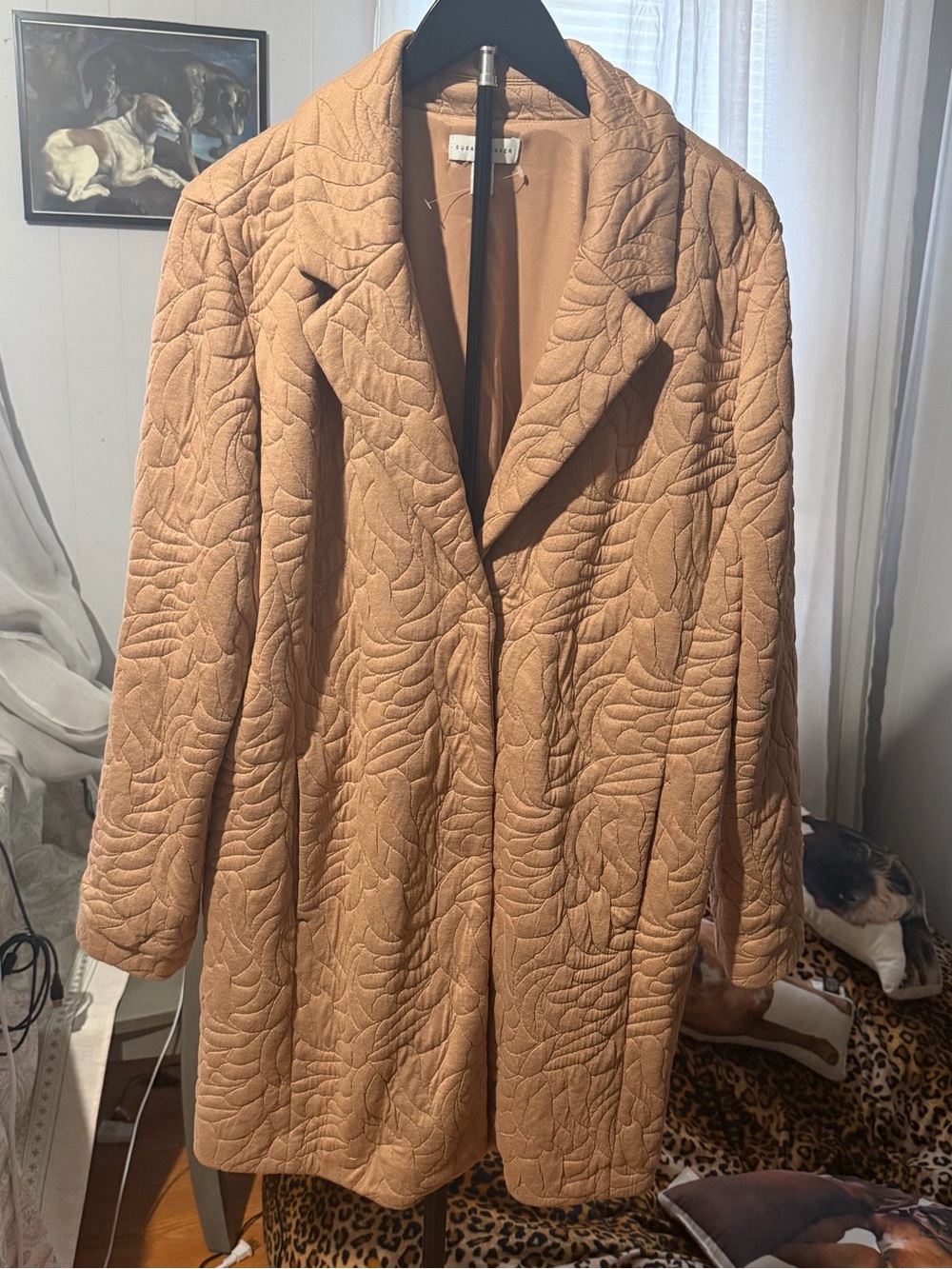 Susan Graver Regular Quilted Knit Notch Collar Fully Lined Jacket medium a626992